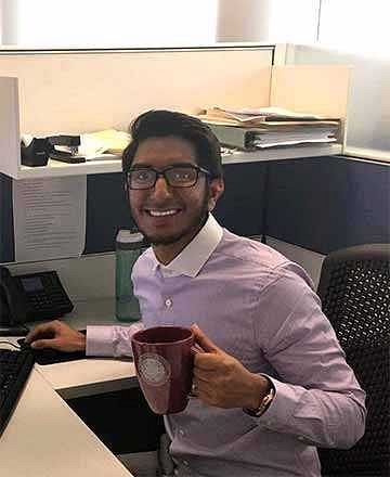Ryan Maharaj in the office